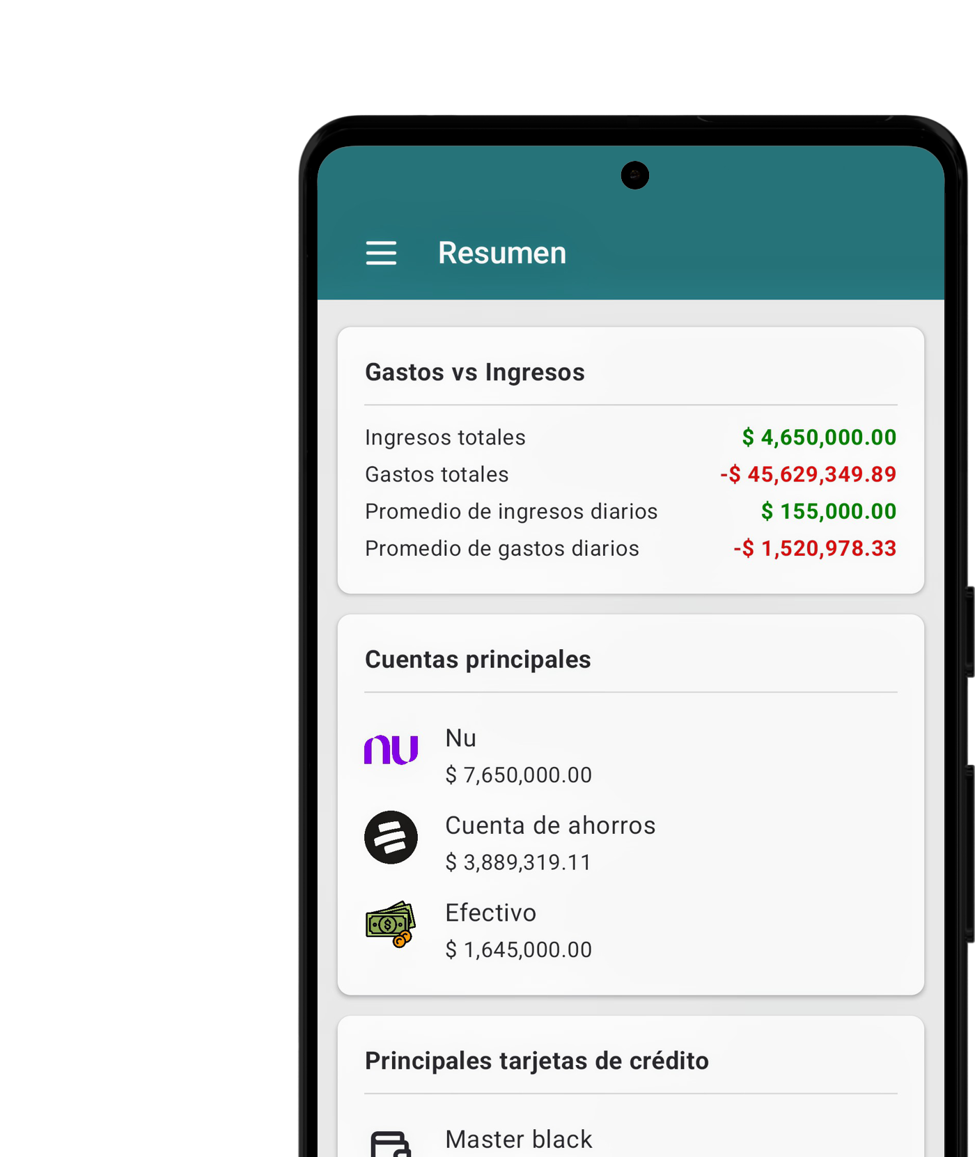 MilenFinances App on a Smartphone